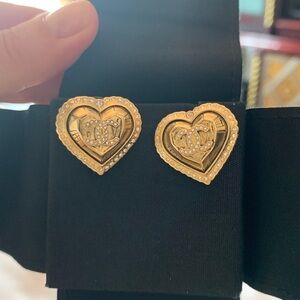 Absolutely stunning, authentic, limited edition, cc Chanel heart rare earrings.